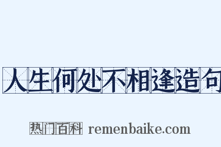 人生何处不相逢造句是什么意思的图片